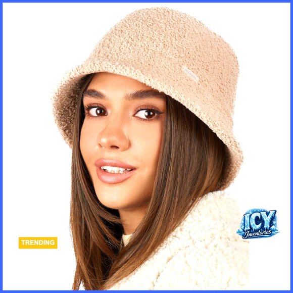 Adjustable Faux Fur Bucket Hat, Sherpa Lined, One Size Fits Most, Winter main image 6